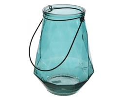 Lampion Glass - niebieski 24 cm