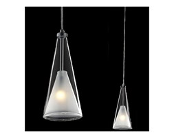 LAMPA wisząca BUTIO MD9190-1A Italux szklana OPRAWA halogenowa ZWIS stożek przezroczysty biały musero
