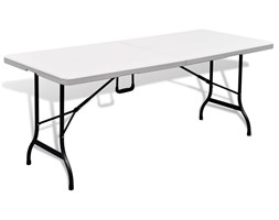 vidaXL Stół kempingowy biały (180 cm) wykonany z HDPE