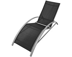 vidaXL Leżak aluminiowy czarny