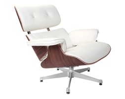 Fotel Vip biały/walnut/srebrna baza TP kod: 5902385714525