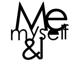 Napis 3D na ścianę DekoSign ME MYSELF I czarny kod: MMI1-1