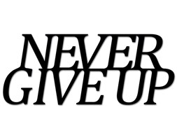 Napis 3D na ścianę DekoSign NEVER GIVE UP czarny kod: NGU1-1