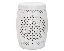 Biały stolik ceramiczny odpowiedni na zewnątrz Safavieh Marbella, ø 33 cm