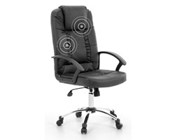Krzesło biurowe czarne skóra ekologiczna funkcja masażu RELAX