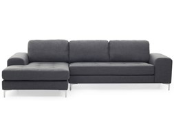 Sofa ciemnoszara - sofa narożna - tapicerowana - KIRUNA