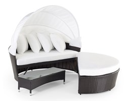 Rattanowy fotel kosz ogrodowy baldachim - SYLT LUX