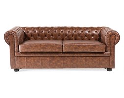Sofa skóra ekologiczna złoty brąz Old Style CHESTERFIELD
