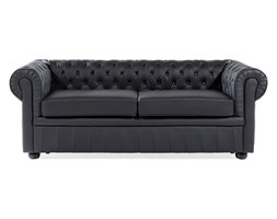Sofa skórzana czarna CHESTERFIELD