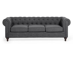 Sofa trzyosobowa tapicerowana szara CHESTERFIELD