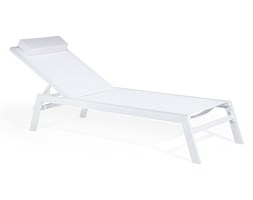 Leżak ogrodowy biały - plażowy - basenowy - CATANIA II