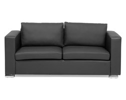 Skórzana sofa trzyosobowa czarna - kanapa - HELSINKI