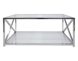 STOLIK KAWOWY RAMA METALOWA BLAT SZKŁO WYBIERZ ROZMIAR" MANHATTAN " 120x70x45