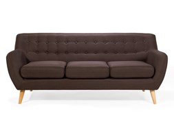 Sofa trzyosobowa tapicerowana brązowa MOTALA