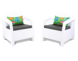 Zestaw krzeseł ogrodowych 75x70x79cm Bazkar CORFU DUO biały/popiel kod: 001114