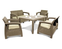 Zestaw mebli ogrodowych 128x70x79cm Bazkar CORFU FIESTA Cappuccino/beż kod: 001122