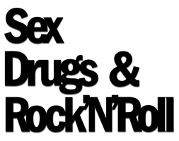 Napis 3D na ścianę DekoSign SEX DRUGS ROCK'N'ROLL czarny kod: SDR1-1