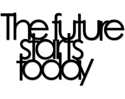 Napis 3D na ścianę DekoSign THE FUTURE STARTS TODAY czarny kod: TFST1-1