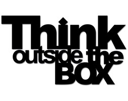 Napis 3D na ścianę DekoSign THINK OUTSIDE THE BOX czarny kod: TOB1-1