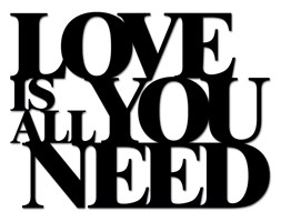 Napis 3D na ścianę DekoSign LOVE IS ALL YOU NEED czarny kod: LIAYN1-1