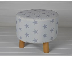 PUFA TABORET DREWNIANE NOGI SCANDI VINTAGE 40CM