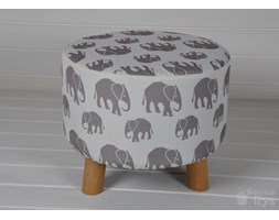 PUFA TABORET DREWNIANE NOGI SCANDI VINTAGE 40CM