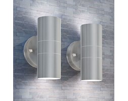 vidaXL Lampy ścienne zewnętrzne, 2 szt., stal nierdzewna, góra/dół