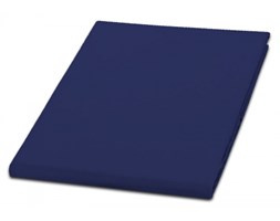 Prześcieradło z satyny bawełnianej Gold granatowe 220x210