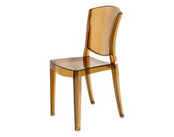 Krzesło Designerskie LOTUS transparentne brązowe