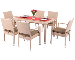 Meble z technorattanu Doris Beige 6+1