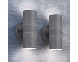 vidaXL Lampy ścienne zewnętrzne, 2 szt., stal nierdzewna, góra/dół