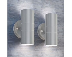 vidaXL Lampy ścienne zewnętrzne 2 szt., stal nierdzewna, góra/dół