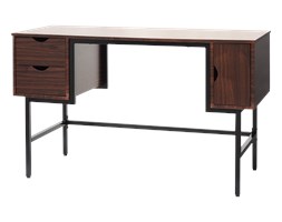 Biurko Loft orzech z szufladami w industrialnym stylu