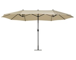 Duży parasol ogrodowy 460cm - brązowoszary SIBILLA