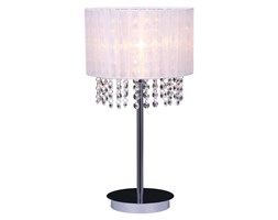 Italux lampa stołowa Astra WH MTM1953/1 WH chrom biały abażur kryształy