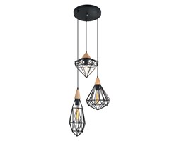 Italux lampa wisząca Maelle MDM-2591/3 BK czarna druciana drewno