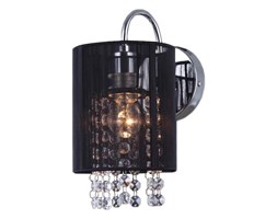 Italux kinkiet lampa ścienna Lana BK MBM1787/1 BK czarna z kryształkami
