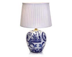 Markslojd lampa stołowa Goteborg 105000 niebieska ceramika biały abażur - RABAT -15% w koszyku