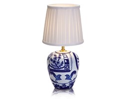 Markslojd lampa stołowa Goteborg 104999 niebieska ceramiczna biały abażur - RABAT -15% w koszyku