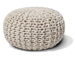Pufa beżowa - hoker - podnóżek - otomana - 40x25 cm - CONRAD