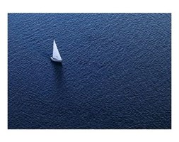 Lonely yacht. The top view - reprodukcja