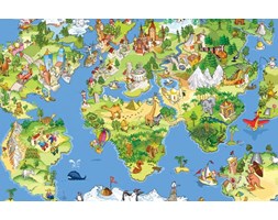 Mapa Świata dla Dziecka - fototapeta