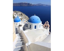 Kościoły na Santorini, Cyklady, Grecja - fototapeta