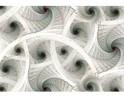 Spiralne, kolorowe fractale - fototapeta