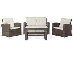 Meble ogrodowe - rattanowe - tarasowe - stół + sofa + 2 fotele - LUCA