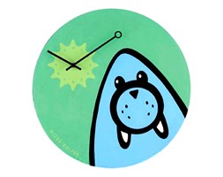 Zegar ścienny dla dzieci Nextime Wizky Walrus Green kod: 2819gn