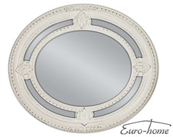 Owalne lustro w białej przecieranej oprawie 62x72 PU-027
