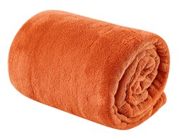 Miękki koc z mikrofibry 130x160 pomarańczowy