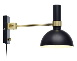 Markslojd kinkiet lampa ścienna Larry 106970 czarna mosiądz wbudowany ściemniacz - RABAT -15% w koszyku