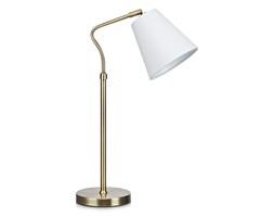 Markslojd lampa stołowa Tindra 106869 mosiądz biały abażur 51,5cm - RABAT -15% w koszyku
